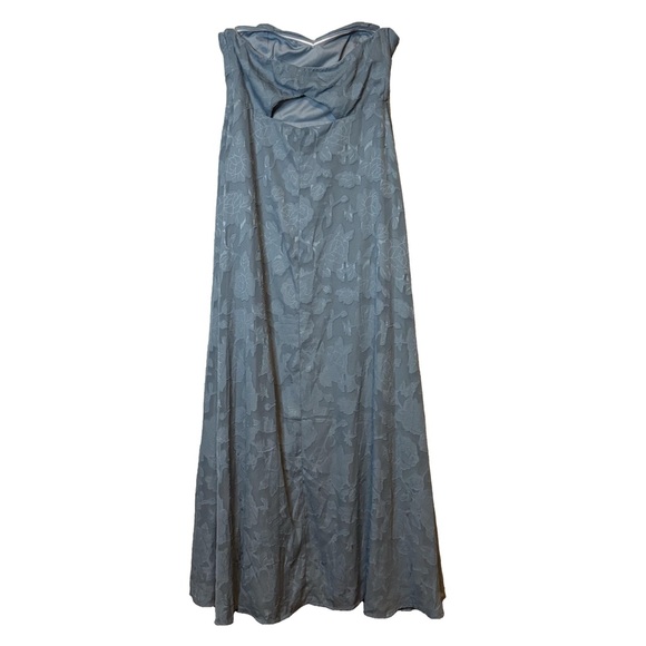 Lulus Garden of Romance Dusty Blue Floral Burnout Strapless Maxi NWOT Sz XL - Picture 6 of 8